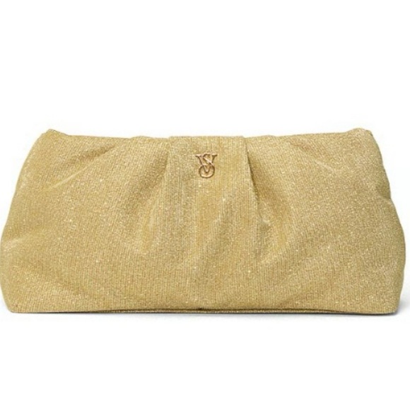 Victoria's Secret Handbags - Victoria’s Secret gold sparkle makeup bag